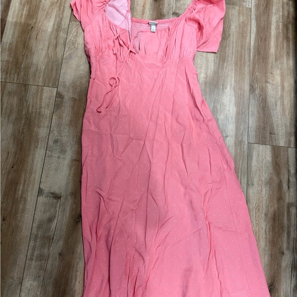 a new day Dresses & Skirts - A New Day Midi Sundress Coral Polka Dot size XL